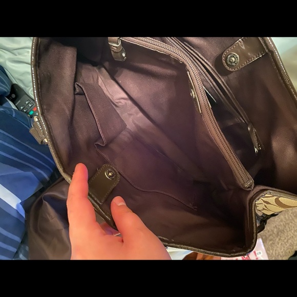 Signature Stripe Coach Handbag + Dust Bag - Picture 6 of 9